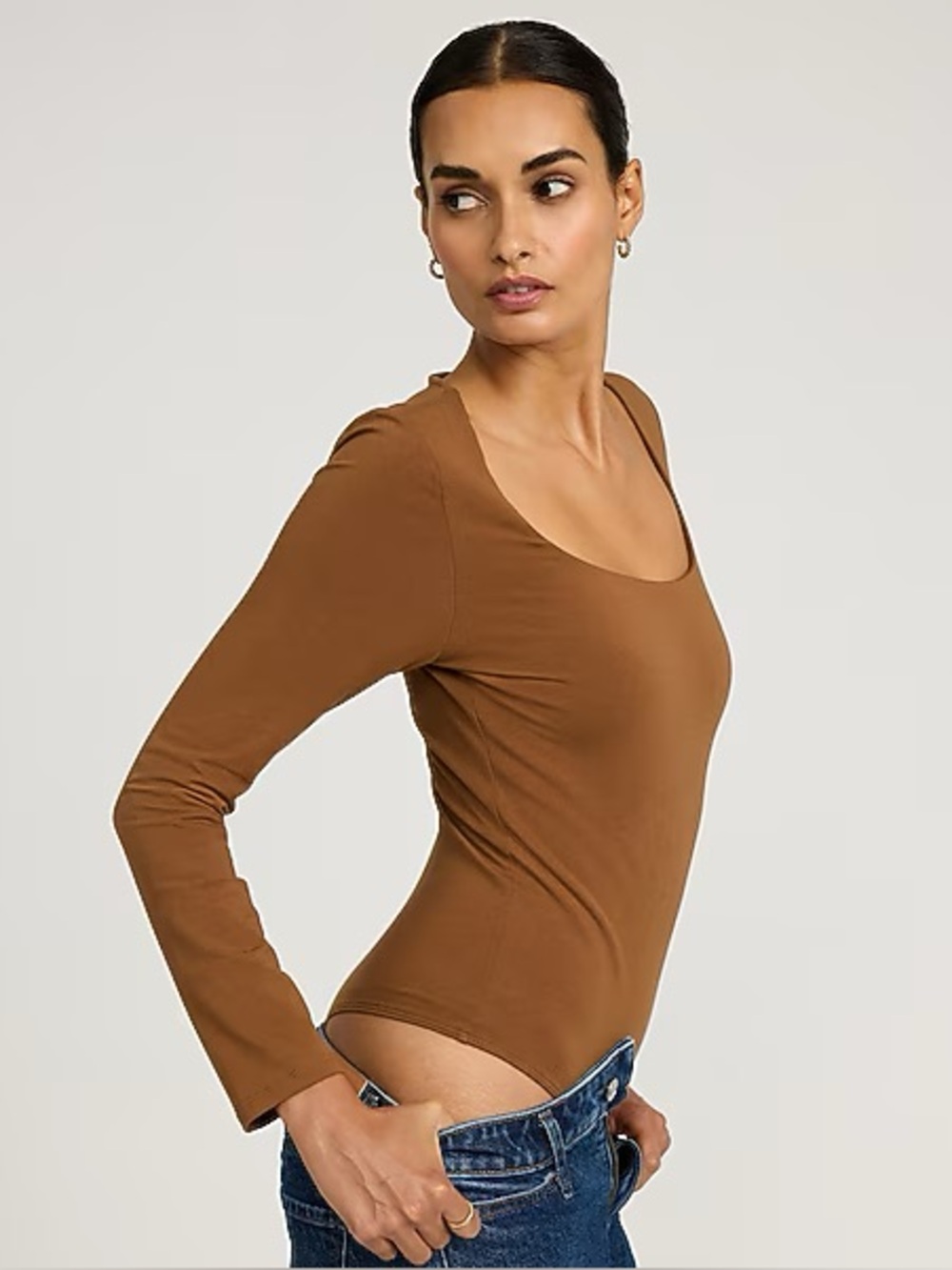 NWOT Express Body Contour Light Compression Stretch Cotton Scoop Neck Bodysuit